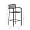 Flash Furniture Patio Bar Stool with Gray Wash Slats and Armrests XU-DG-HW6036B-ARM-GY-GG - alternate 5